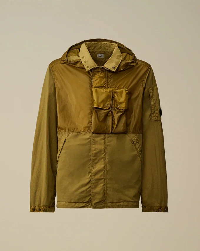 Flatt Nylon Mixed Hooded Lens Jacket