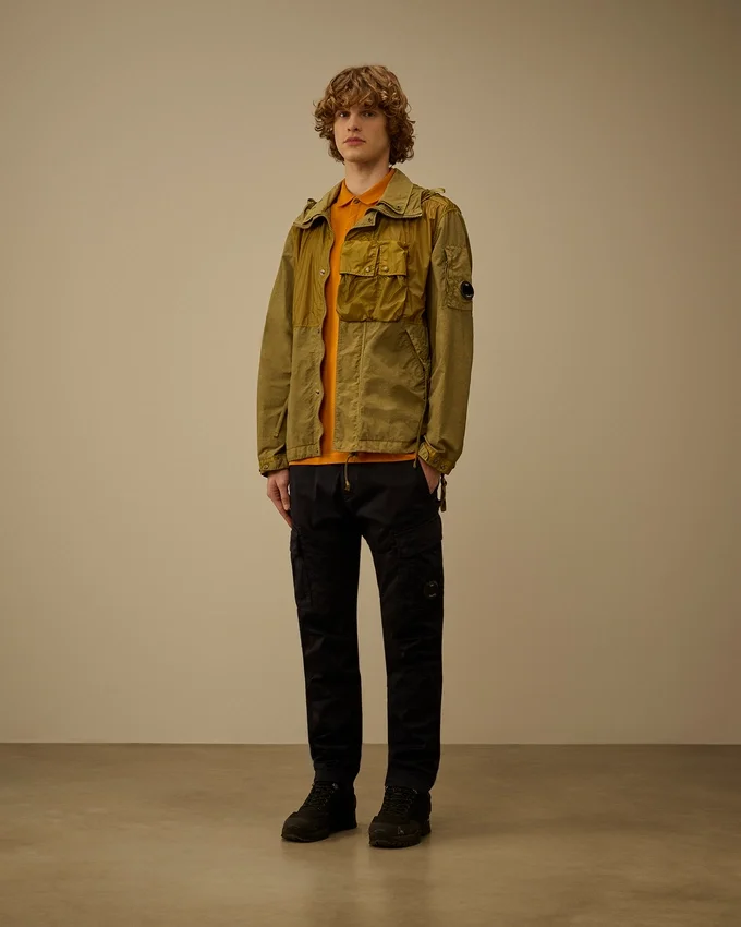 Flatt Nylon Mixed Hooded Lens Jacket