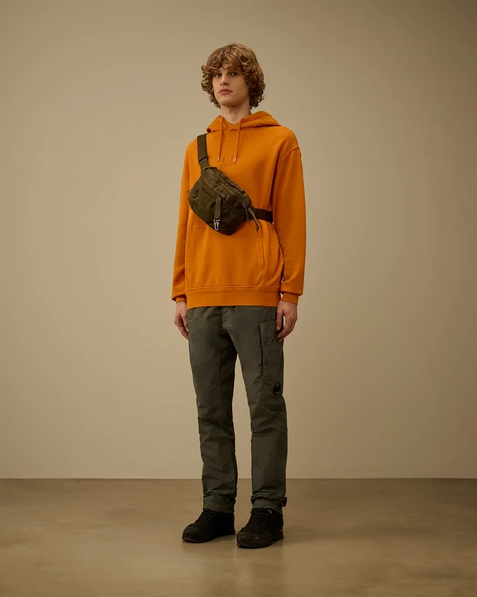 Huvsweatshirt i diagonal bomullsfleece