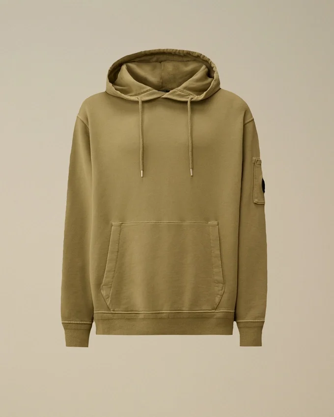 Huvsweatshirt i diagonal bomullsfleece med Lens-glasögon