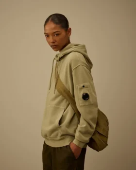 Huvsweatshirt i diagonal bomullsfleece med Lens-glasögon
