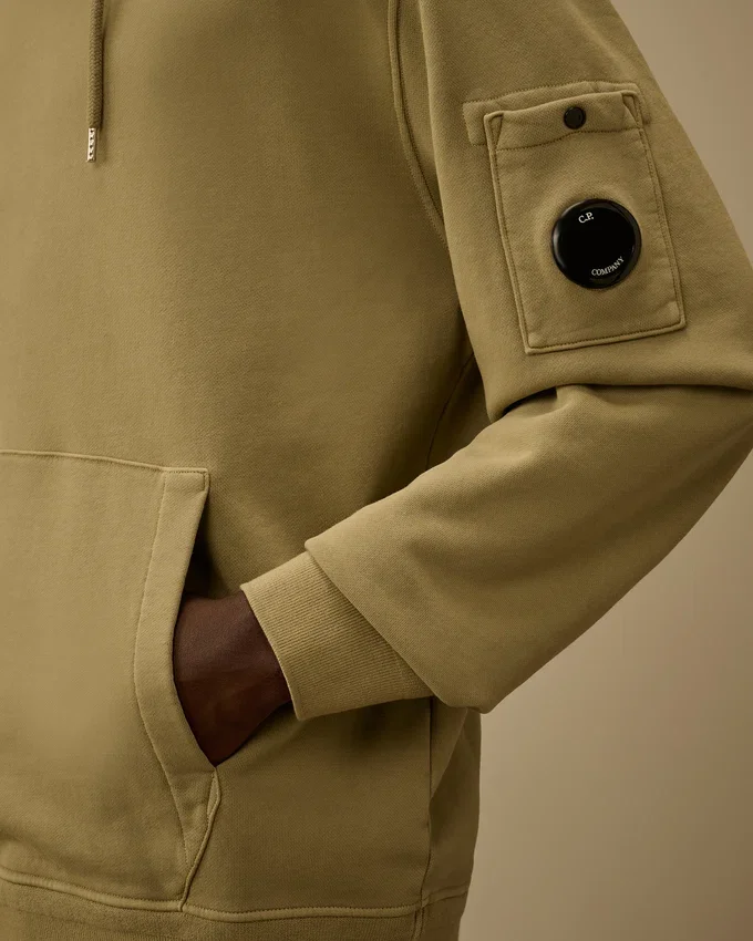 Huvsweatshirt i diagonal bomullsfleece med Lens-glasögon