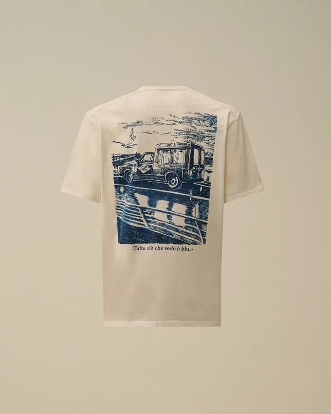 Kompakt 20/1 jersey-skjorta med kort ärm och logotyp