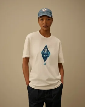 Kortärmad brittisk sjömans-T-shirt i kompakt 20/1-jersey