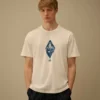 Kortärmad brittisk sjömans-T-shirt i kompakt 20/1-jersey