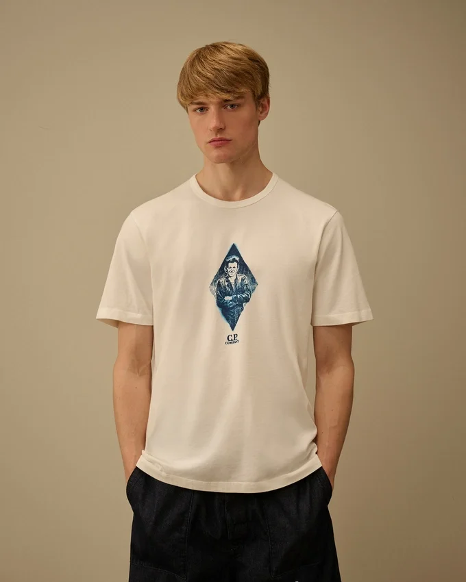 Kortärmad brittisk sjömans-T-shirt i kompakt 20/1-jersey