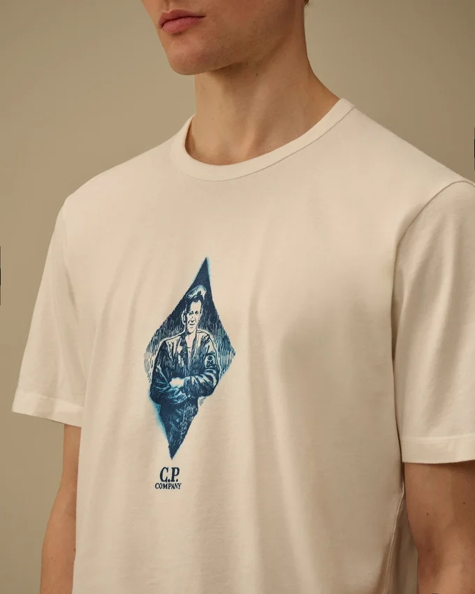 Kortärmad brittisk sjömans-T-shirt i kompakt 20/1-jersey