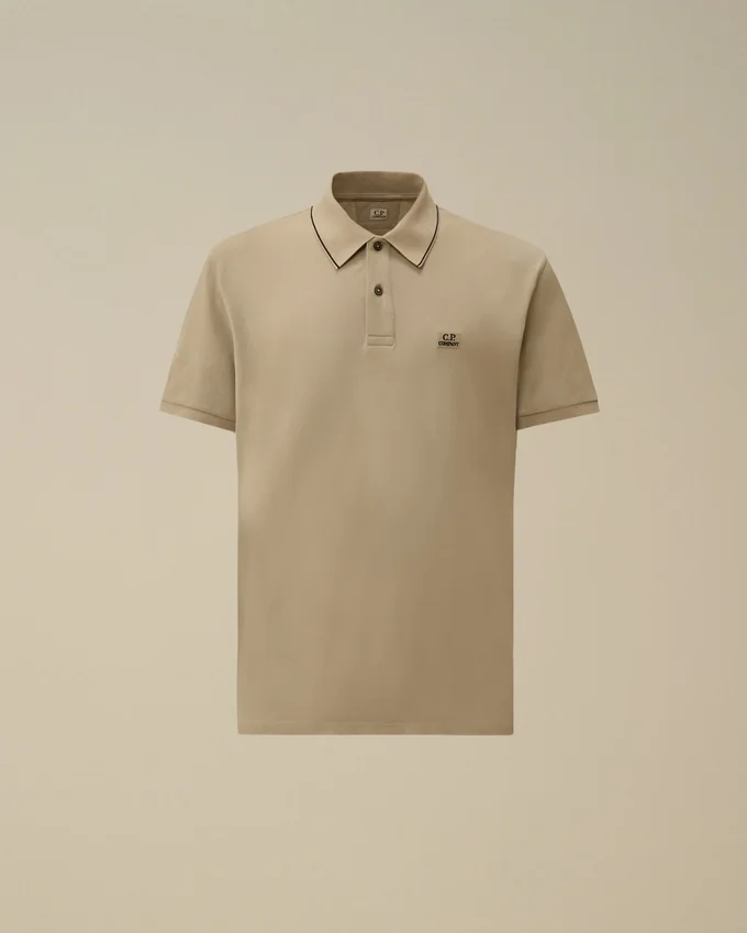 Kortärmad logopolo i stretchpiqué