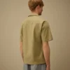 Kortärmad skjorta i poplin med boxig passform