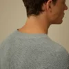 Lens-tröja i bomull/nylon med rund hals