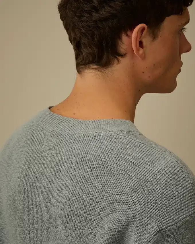 Lens-tröja i bomull/nylon med rund hals