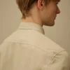 Långärmad skjorta i poplin med Lens-motiv och knappar