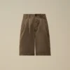 Lösa shorts i bomullsgabardin