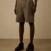 Lösa shorts i bomullsgabardin