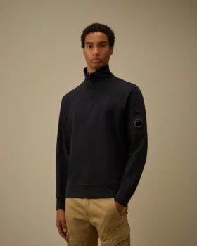 Lätt fleece-Sweatshirt med halv dragkedja
