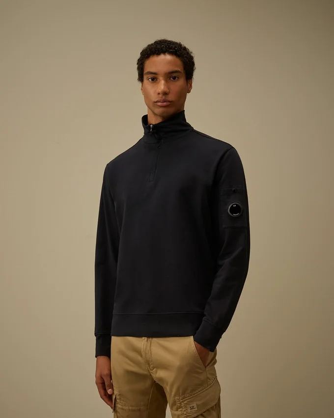 Lätt fleece-Sweatshirt med halv dragkedja