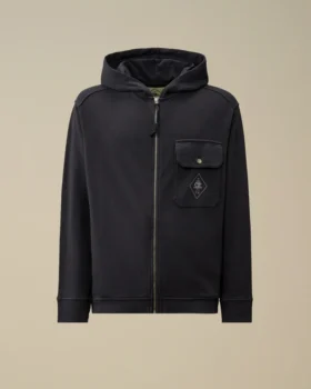 Malfilè fleece-Sweatshirt med huva och dragkedja