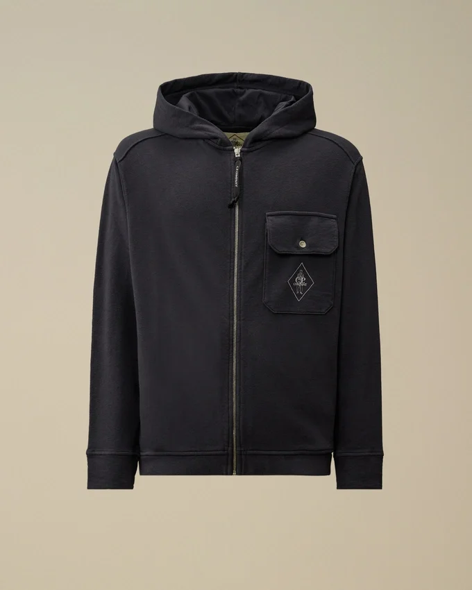 Malfilè fleece-Sweatshirt med huva och dragkedja