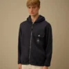 Malfilè fleece-Sweatshirt med huva och dragkedja