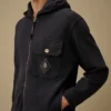 Malfilè fleece-Sweatshirt med huva och dragkedja