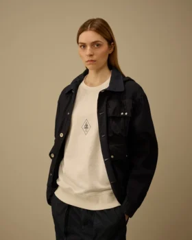 Malfilè fleece-Sweatshirt med korta ärmar