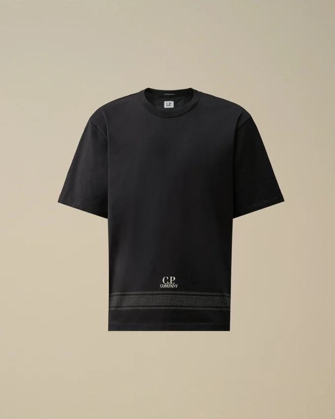Merceriserad jersey 30/2 tvinnad kortärmad T-shirt med broderi