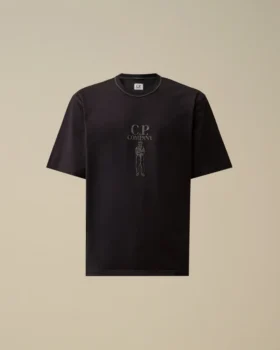 Merceriserad jersey 30/2 tvinnad kortärmad T-shirt med logotyp