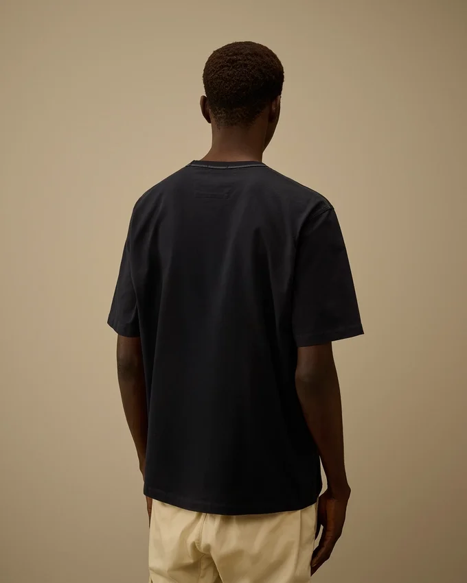 Merceriserad jersey 30/2 tvinnad kortärmad T-shirt med logotyp