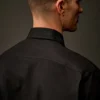 Metropolis Series: Kortärmad knappskjorta i gabardin
