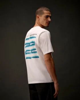 Metropolis Series kortärmad T-shirt i merceriserad jersey med tryck