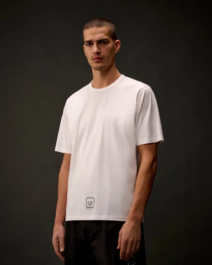 Metropolis Series kortärmad T-shirt i merceriserad jersey med tryck