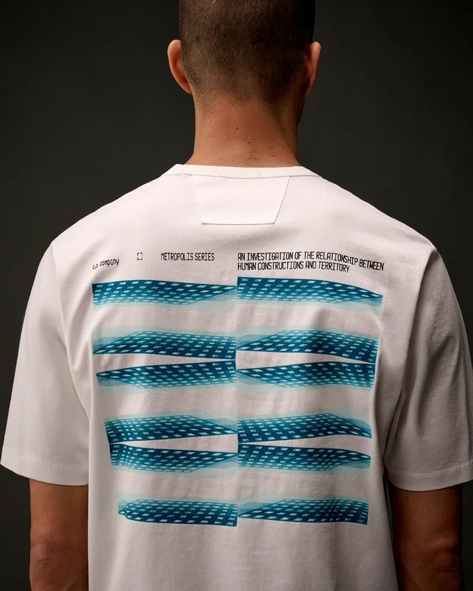 Metropolis Series kortärmad T-shirt i merceriserad jersey med tryck