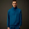 Metropolis Series: Stretchfleece-Sweatshirt med halv dragkedja