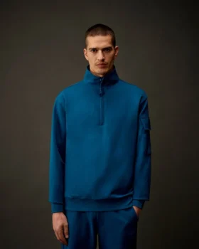 Metropolis Series: Stretchfleece-Sweatshirt med halv dragkedja