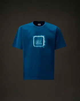 Metropolis Series: T-shirt i merceriserad jersey med kort ärm och emblem