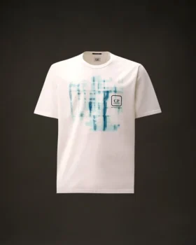 Metropolis Series: T-shirt i merceriserad jersey med korta ärmar och grafiskt tryckt logotyp