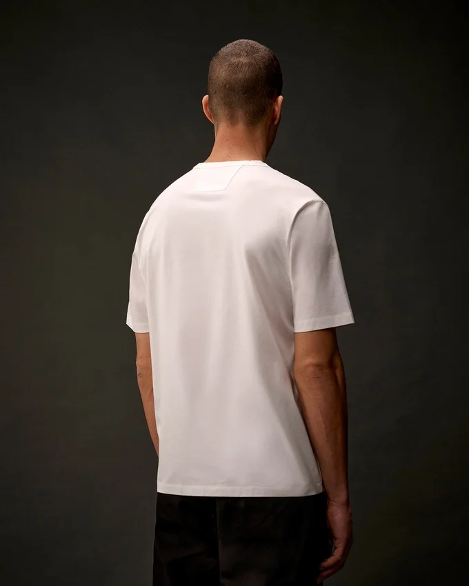 Metropolis Series: T-shirt i merceriserad jersey med korta ärmar och grafiskt tryckt logotyp