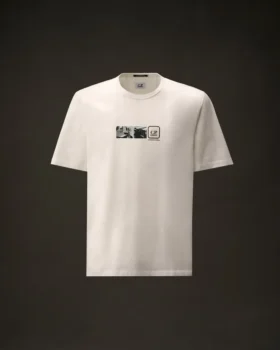 Metropolis Series: T-shirt med korta ärmar i merceriserad jersey och broderi på ryggen