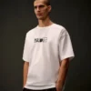 Metropolis Series: T-shirt med korta ärmar i merceriserad jersey och broderi på ryggen