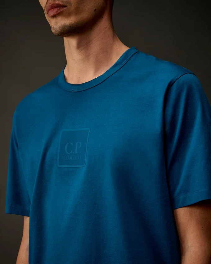 Metropolis Series T-shirt med korta ärmar i merceriserad jersey och gummerad logotyp