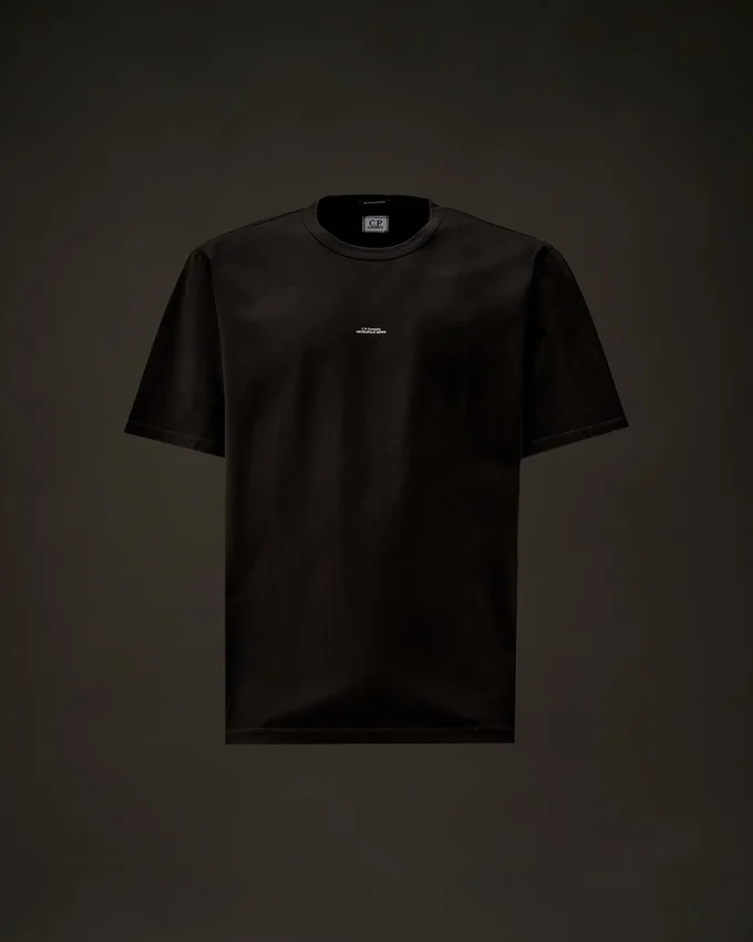 Metropolis Series: T-shirt med korta ärmar i merceriserad jersey och logotyp på bröstet