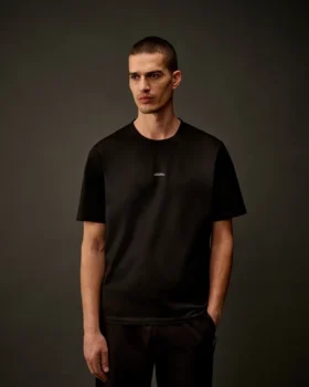 Metropolis Series: T-shirt med korta ärmar i merceriserad jersey och logotyp på bröstet
