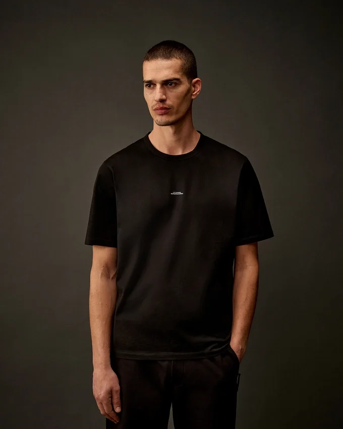 Metropolis Series: T-shirt med korta ärmar i merceriserad jersey och logotyp på bröstet