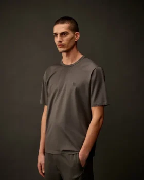 Metropolis Series: T-shirt med korta ärmar i merceriserad jersey och logotyp på bröstet