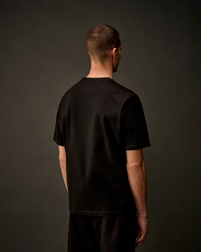 Metropolis Series: T-shirt med korta ärmar i merceriserad jersey och logotyp på bröstet