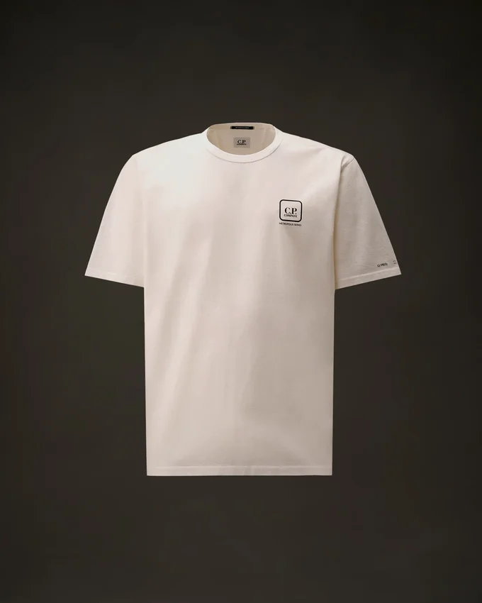 Metropolis Series: T-shirt med korta ärmar i merceriserad jersey och tryckt grafisk motiv