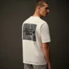 Metropolis Series: T-shirt med korta ärmar i merceriserad jersey och tryckt grafisk motiv