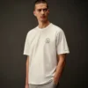 Metropolis Series: T-shirt med korta ärmar i merceriserad jersey och tryckt grafisk motiv