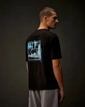 Metropolis Series: T-shirt med korta ärmar i merceriserad jersey och tryckt logotyp