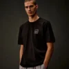 Metropolis Series: T-shirt med korta ärmar i merceriserad jersey och tryckt logotyp